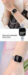 Women's Slim Stainless Steel Diamond-Studded Bracelet  Watch Strap