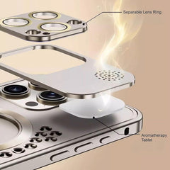 Aromatherapy Spring Loaded Metal Magsafe Aluminum Alloy  Case for iPhone 13 Series--Hollow Design Heat Dissipation