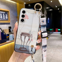 Crossbody Lanyard and Wrist Strap Silicone Phone Case for Samsung Galaxy S24 Series with Detachable Adjustable Strap