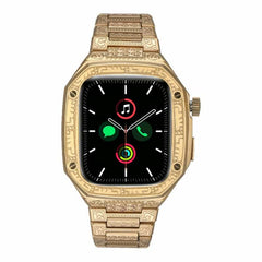 Full-Cover Metal Engraved Armor Watch Band